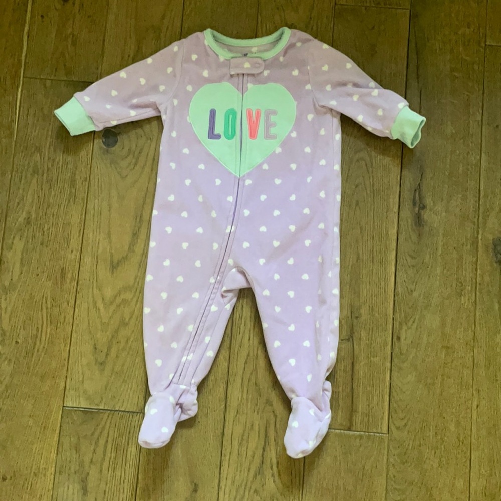Carter's Pink and Green Love Footie